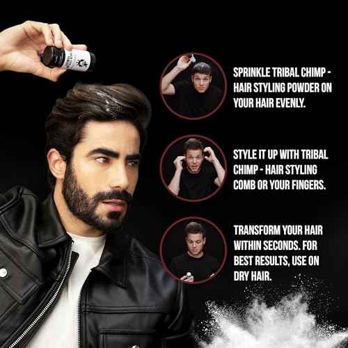 Tribal Chimp Hair Styling Powder, All-day Invisible Hold Hair Volumizer and Texture Powder for Men and Women, Styling Powder with Matte Finish - 6-Piece Set, 10g