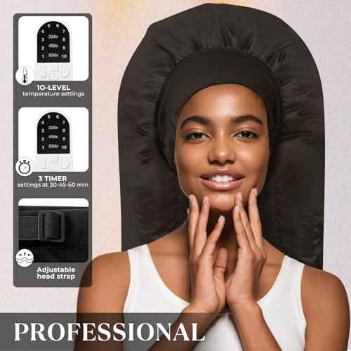 Hair Steamer, Heat Cap for Deep Conditioning, Electric Thermal Steamer Cap for Natural Hair, Hair Spa Cap for Home Use Pattern