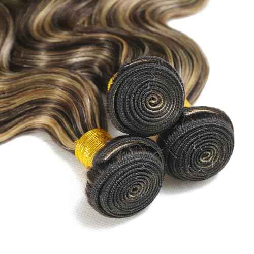 P1B27 Highlight Bundles Human Hair Honey Blonde Body Wave 3 Bundles 18 20 22 inch Brazilian Unprocessed 8A Virgin Remy Hair Extensions