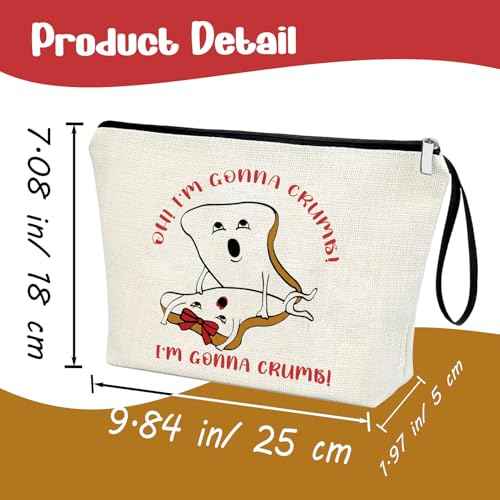 White Elephant Gag Gift for Her Girlfriend Wife from Husband Boyfriend Lover Gift Cosmetic Bag Oh! I'm Gonna Crumb Funny Romantic Gift for Women for Christmas Valentine's Day Anniversary Birthday