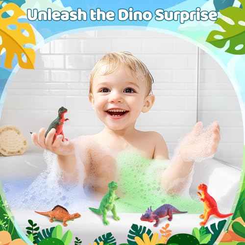 Bath Bombs for Kids with Surprise Toys Inside, Kids Christmas Gifts, Stocking Stuffers for Kids Boys, XXXL Dinosaur Egg Bubble Bath Bombs Gift Set, Dino Eggs Toys for Boys 3 4 5 6 7