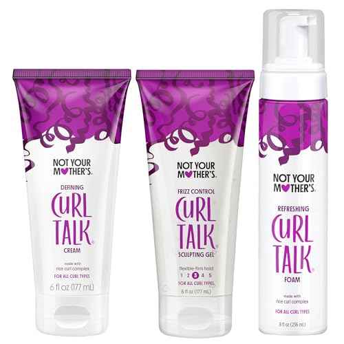 Not Your Mother's Curl Talk Frizz Control Sculpting Gel, Defining Cream, and Refreshing Curl Foam (3-Pack) - 6 and 8 fl oz - Formulated with Rice Curl Complex - For All Curly Hair Types