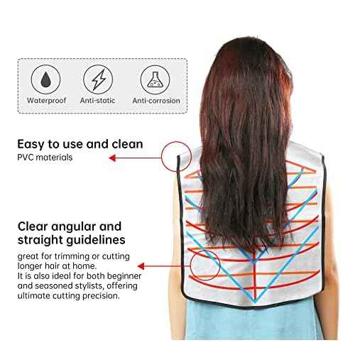 PERFEHAIR Hair Cutting Collar Tool, Salon Hairdressing Hair Dye Cape with Angular & Straight Cutting Guidelines, Waterproof
