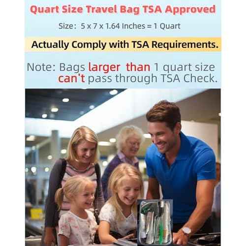 Packing Cubes Quart Size Travel Bag Tsa Approved Clear Toiletry Bag Small European International Must Haves Long Flight Airplane Essentials (2, Pink, Clear)