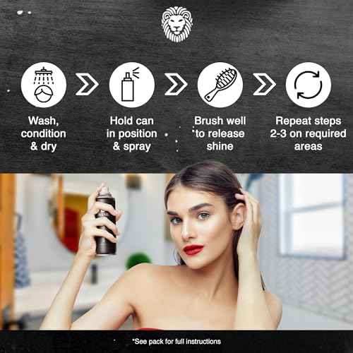Mane Hair Thickening Spray & Root Touch Up, Instantly Thicker Hair for Men & Women, Fill in Hairlines and Hide Thinning and Fine Patches - Medium Brown, 12 Colors (6.76 oz)