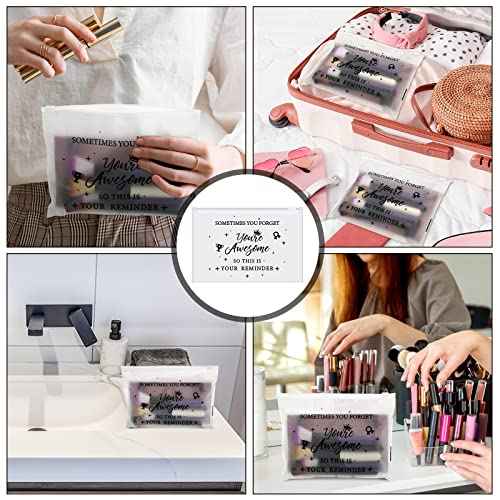 Sweetude 150 Pcs Cna Week Gifts Bulk 2025 Makeup Bags Bulk for Women EVA Christian Cosmetic Bag Thank You Gifts Teacher Nurse Appreciation Rainbow Inspirational Toiletry Pouch with Zipper(Simple)
