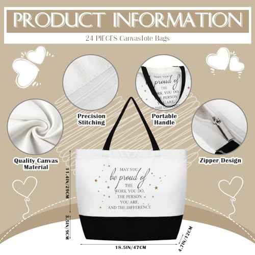 Abbylike 48 Pcs Employee Appreciation Gift Thank You Tote Bags for Women Vet Tech Week Teacher Coworker Staff Nurse