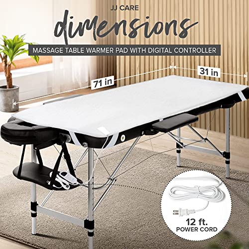 JJ CARE Massage Table Warmer 31"x71", Digital 5 Heat Control Massage Bed Warmer Fleece Pad w/Detachable 12 FT Cord, Table Warmer Massage Therapy w/Overheat Protection, Massage Table Heating Pad