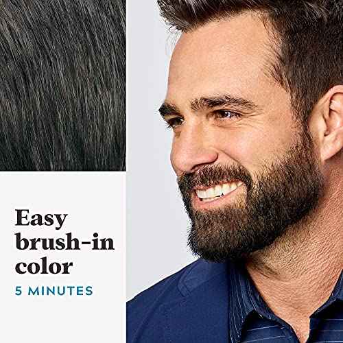Just For Men Mustache & Beard, Beard Dye for Men with Brush Included, With Keratin Biotin Aloe and Coconut Oil for Healthy Facial Hair - Dark Brown, M-45, Pack of 1 (Packaging May Vary)