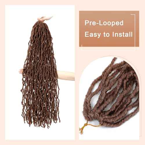 Soft Locs 24 Inch 7 Packs Crochet Hair Faux Locs Pre-looped Super Lightweight Goddess Locs Synthetic Crochet Hair Braids For Black Women (30#, 24Inch£¨Pack of 7£©)