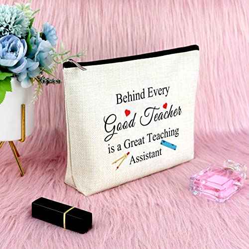 Teaching Assistant Gift Makeup Bag Appreciation Gift for Teacher Thank You Presents for Women Retirement Keepsake for Teacher Graduation Birthday for Her Teachers Day Christmas Travel Cosmetic Pouch