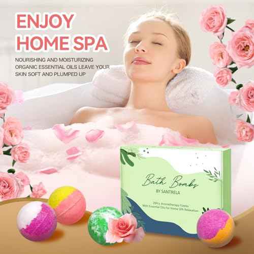 Bath Bombs for Women Gift Set, 20 Organic Bath Bombs with Essential Oil, Handmade SPA Bubble Bath for Relaxing, Gift for Her/Him, Women, Girls, Wife, Mother