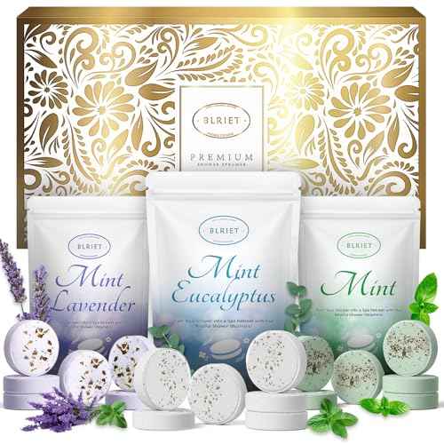 Shower Steamers Aromatherapy 18 Pack Gifts for Women Birthday Christmas Stocking Stuffers White Elephant Natural Essential Oils Stress Relief Mint Lavender Relaxation for Mom her him Men Teens Adults