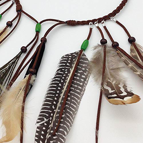 Feather Boho Hippie Indian Headband Tassel Headdress Headwear Headpiece Women Girls Kids Crown Hair Bands Party Decoration Cosplay Costume Handmade Hair Accessories Mixed