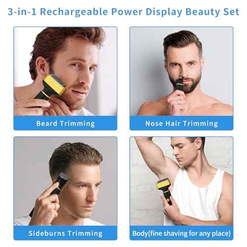 Electric Razor for Men Women,3 in 1 Travel Cordless Rechargeable Painless Foil Shaver with Led Display,Waterproof Wet & Dry Body Razors for Face Nose Ear Hair (Black)