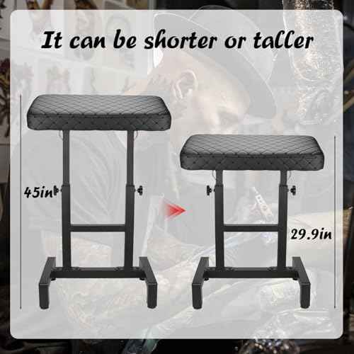 Tattoo Armrest Stand with One Trays - Oversized Tattoo Arm Leg Rest Stand Super Big Leather Pad Adjustable Height and Tilt Professional Heavy Equipment for Tattoo Studio (With One Trays)