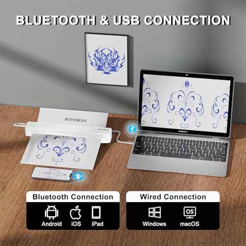 Tattoo Stencil Printer,Tattoo Machine for Artists&Beginners,Without Transfer Paper,Portable Wireless Bluetooth Printer Compatible with Phone&PC