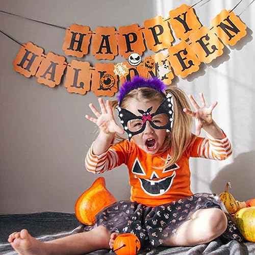 Halloween Headbands Ghost Head Band Costume Headwear Hair Accessory with Glasses for Christmas Festival Party