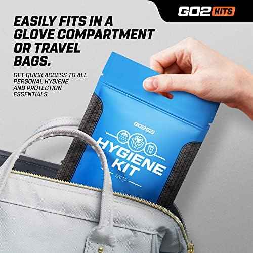 Ultimate Travel Toiletry & PPE Kit, Hygiene Kit with Shaving Supplies & PPE for Travel, Business & Charity with Reusable Toothbrush, Bath Soap & Other Essential Toiletries, 5-Pack (GO200)