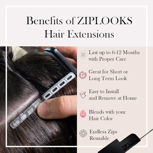 ZIPLOOKS | Ombr?age Hair Extensions | Human Hair Extensions | Ombre Ash Blonde to Platinum Balayage Highlights with ZTool Application, Damage-Free Hair & Scalp, 16 Inch, #18/60, 4 Pcs 20g