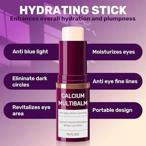 3pcs Calcium Multi Balm,Calcium Volume Multi Balm,Korean Collagen Moisturing Stick, Wrinkle Core Stick,Anti-aging, Hydrating, Almond & Vitamin E for Lip Balm Eye Cream Neck