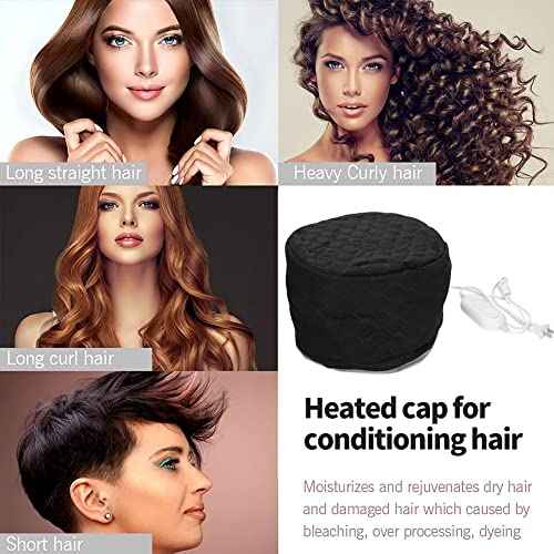 Hair Steamer Cap, Corded Electric Thermal Heat Cap for Deep Conditioning, Hair Care Hat Hair Steamer Thermal Heating Cap For Home Spa(US Plug)