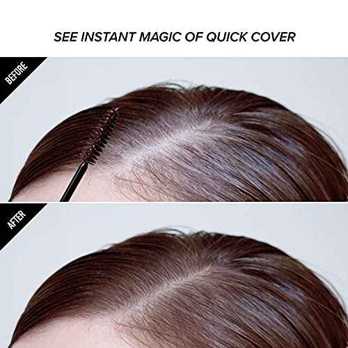 RED by KISS Quick Cover Root Touch Up Rescue (Dark Brown), Mascara Natural Water-Resistant Temporary Gray Concealer Cover Up Brush for Hair Mustache & Beard, Formulated with Jojoba Oil
