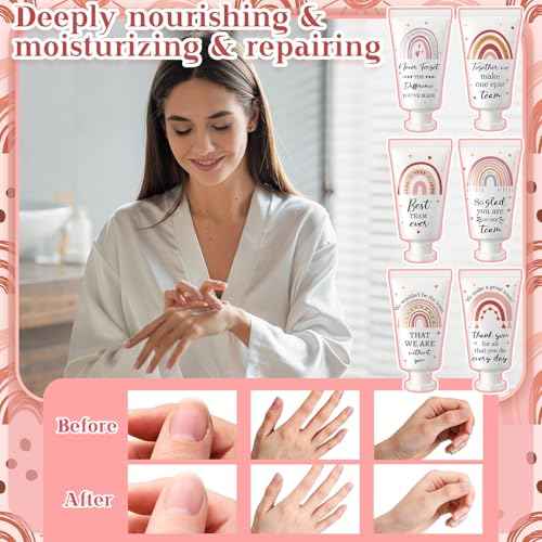 72 Pack Employee Appreciation Team Gifts Bulk Travel Size Hand Cream Inspirational Thank You Gifts Boho Rainbow Hand Lotion Bulk for Teachers Day Christmas Staff Employees Coworkers Women