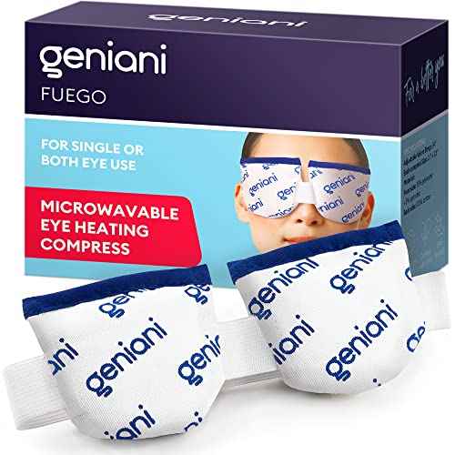 GENIANI Microwave Heated Warm Compress for Dry, Tired Eyes, Effective Moist Heat Eye Mask - (Pack of 1, White)
