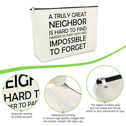 Neighbor Welcome Gift Makeup Bag Neighbor Gifts Going Away Presents for Neighborhood Friend Moving Christmas Birthday Cosmetic Bag Appreciation Gift Farewell Travel Pouch for Neighborhood Friend