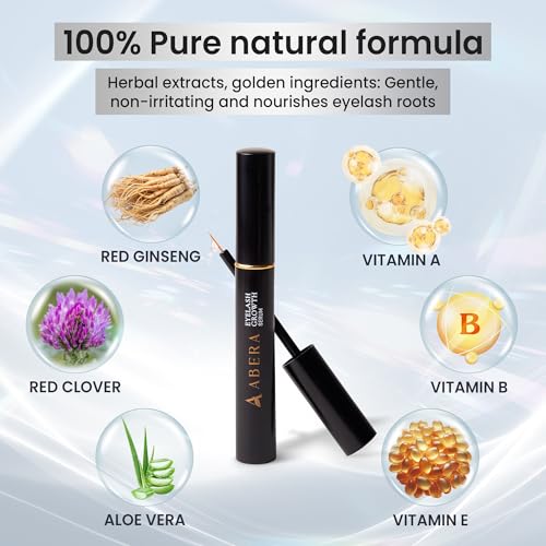 Abera Misan Eyelash Growth Serum (Upgrade Version) - Natural Lash Booster and Lash Enhancer, Regenerating and Nourishing Lashes Longer and Thicker (2. Set of 2 with Gift)