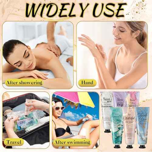 12pcs Employee Appreciation Team Gifts Bulk Travel Size Hand Cream Inspirational Thank You Gifts for Women Dry Skin Hand Lotion Bulk for Teachers Day Christmas Staff Employees Coworkers Women