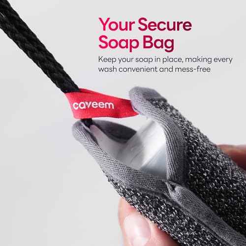 Soap Saver Bag, Rough and Soft Exfoliation Soap Pouch for Bar Soap, Soap Mesh Pocket Bar Holder for Washing Body, Soap Sack Sponge Bag for Shower Bath (2 Pack)