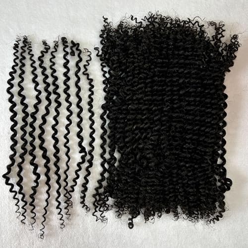 Springy Afro Twist Human Pre Separated Bulk Hair Extensions Mini Kinky Curly Twist With Extensions Crochet Braids Bundles Marley Twists Braiding Hair for Women 18 Inch 100g