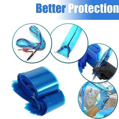 SOTICA Tattoo Clip Cord Covers - 125PCS Clip Cord Covers Tattoo Clip Cord Sleeves Tattoo Clip Cord Bags Disposable Tattoo Machine Bags for Tattoo Supplies Tattoo Accessories(Blue)