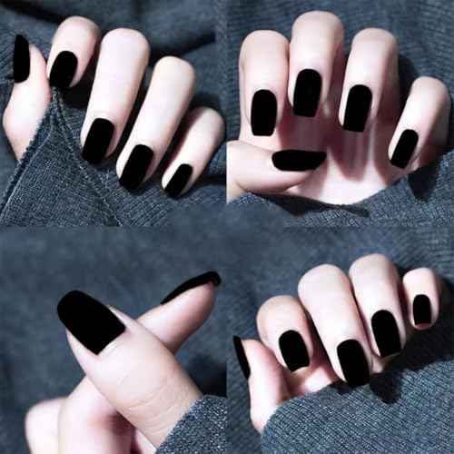 COSMOO Matte Black Nail Polish - Quick Dry Nail Lacquer, Vegan, Mist Effect Matte Finish Velvet Nail Polish For Women Girls Manicure DIY at Home