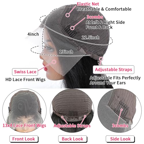 12 Inch 13x6 HD Deep Wave Lace Front Wigs Human Hair Pre Plucked 200% Density Transparent Deep Curly Lace Frontal Wigs With Baby Hair Glueless Wig For Women