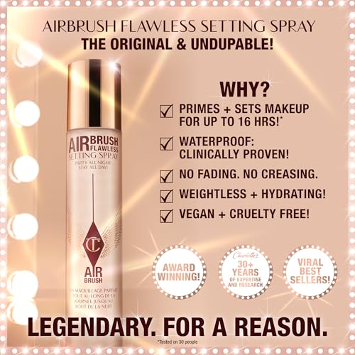 Charlotte Tilbury Protect & Prime Makeup Kit - Invisible UV Flawless Primer SPF 50 + Airbrush Flawless Setting Spray Duo - Hydrating, Smoothing & Long-Wear Makeup Essentials