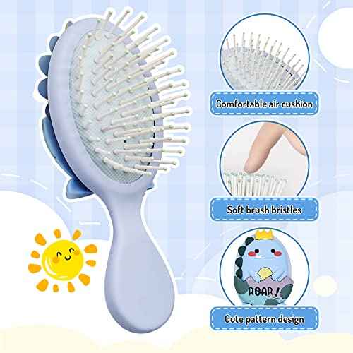 Toddler Detangler and Massage Brush - Mini Air Cushion Brush for Kids' Thin Hair - Blue