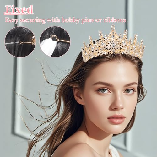 YUNAI Crown Tiaras for Women, Crystal Birthday Crown for Wedding Party Prom