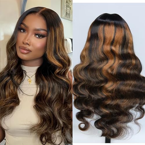 U Part Human Hair Wig Body Wave1B/30 U Part Wig Human Hair for Black Women Glueless Wigs Natural Hair Wig Beginner Friendly Middle Part 180% Density 20inch