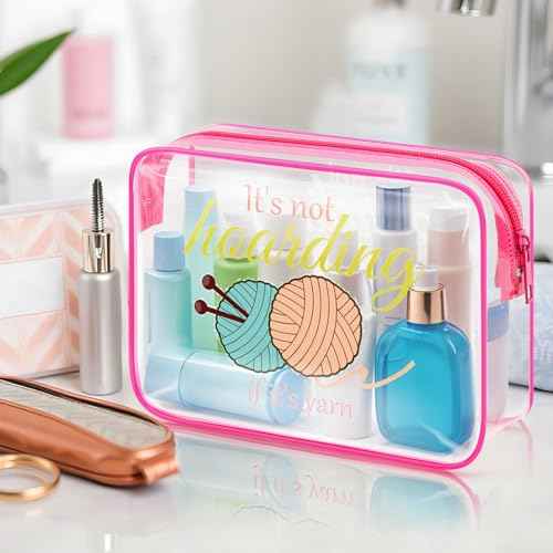 Crocheting Gifts for Women Makeup Bag Crocheting Lover Gift for Her Mom Knitter Gifts Knitting Lover Gift for Grandma Friends Cosmetic Bag Christmas Birthday Crochet Gifts for Crocheters Travel Bag