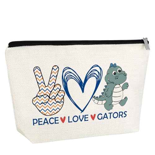Alligator Gift Makeup Bag Alligator Themed Gifts Gators Lover Gift for Daughter Sister Friend Cosmetic Bag Animal Lover Gifts Christmas Birthday Graduation Present for Her Female Tarvel Pouch
