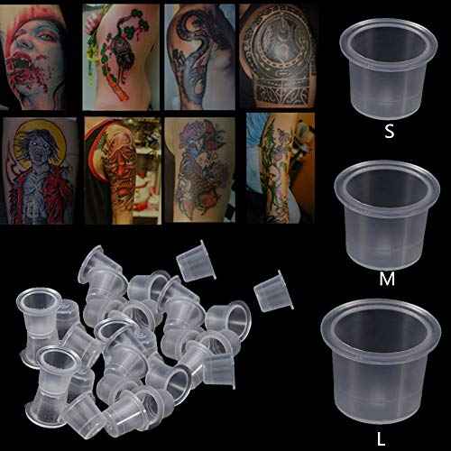 Tattoo Ink Caps Cups - Combofix 500pcs 9mm Quality Tattoo Ink Caps White Plastic Disposable Small Tattoo Pigment Cups for Microblading Ink Tattoo Ink Tattoo Kits Tattoo Supplies¡¦
