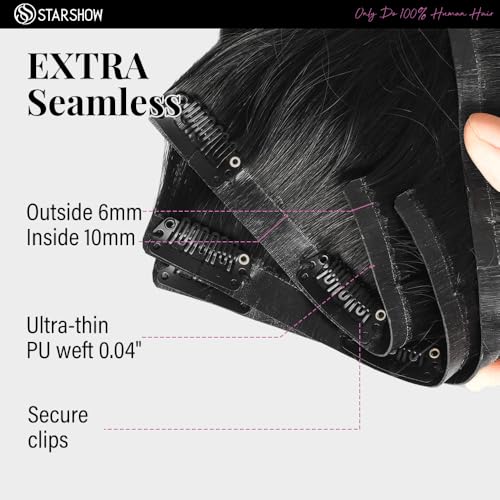 Yaki Straight Seamless Clip in Hair Extensions Remy Human Hair Extensions 1Pack 100g 7pcs Yaki Straight Clip Ins Hair Extensions Clip In Human Hair 18Inch Natural Black