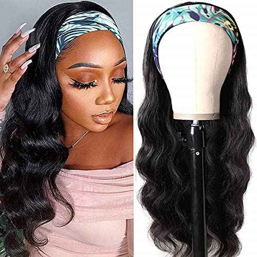 higher Body Wave Headband Human Hair Wig 18 Inch Glueless None Lace Front Wig Brazilian Virgin Hair Wear and Go Wigs for Black Women 150% Density Wigs Natural Color