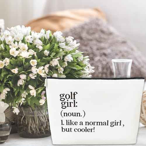 JioJio Chan Golf Girl Gift for Women Makeup Bag, Like A Normal Girl But Cooler, Party and Accessory for Women Lovers, Player Travel Cosmetic Bag, Pouch for Golfer