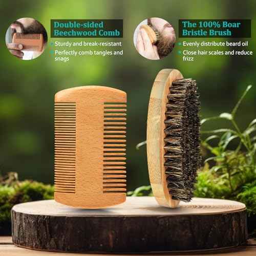 Mens Gifts - Beard Kit for Men's Self-care, Outfits Men's Grooming Routine, Anniversary | Birthday | Christmas Gifts for Men Him Husband Boyfriend Dad Son Friend Brother, Mens Stocking Stuffers