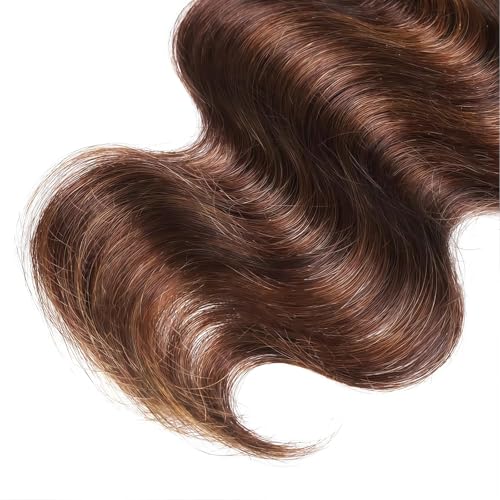 Body Wave Human Hair Bundles 22 24 26 Inch 3 Bundles Ombre Brown Highlight P4/30 Soft Bouncy Flowing Natural Hair Extensions for Women