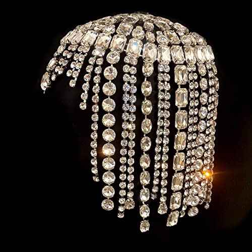 STONEFANS Vintage 1920s Rhinestone Headpiece Cap for Women Crystal Flapper Head Chain Hairpieces Gatsby Hair Accessories